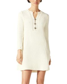 ba&sh Gysele Knit Dress | Bloomingdale's Elegant Crochet V-neck Dress, Chic Crochet Dress With Pointelle Knit And V-neck, Chic Long Sleeve Crochet Knit Dress, Elegant Crochet Dress With Pointelle Knit, Elegant Fall Crochet Knit Dress, Chic Pointelle Knit Sweater Dress, Bridal Boots, Nautical Stripes, Womens Knit Dresses