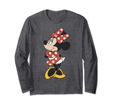 PRICES MAY VARY. Officially Licensed Disney Mickey And Friends Apparel for Women - Men - Youth - Toddler; Mickey And Friends T-Shirt; Holiday; Seasonal; Christmas; Vintage; Disneyland; Disney+; Disney Plus; Disney World; Present; Birthday; Minnie Mouse T-Shirt 19DNMC00060A-001 Lightweight, Classic fit, Double-needle sleeve and bottom hem Disney Minnie Mouse Long Sleeve Tops, Cute Long Sleeve Minnie Mouse T-shirt, Cute Minnie Mouse Long Sleeve T-shirt, Traditional Portrait, Birthday Minnie Mouse, Friends T Shirt, Present Birthday, Disney Friends, Vintage Disneyland