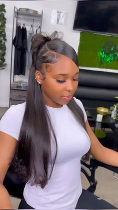 Sleek Ponytail Hairstyles, Birthday Hairstyles, Quick Natural Hair Styles, Quick Weave Hairstyles, Curly Hair Styles Easy, Pretty Braided Hairstyles, Hairdos For Curly Hair, Flat Iron Hair Styles, Natural Hair Styles Easy