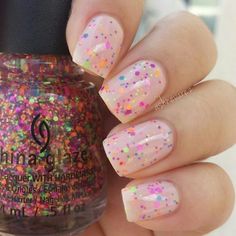 Bordeaux Nails, Confetti Nails, Rose Gold Nails, Nails For Kids, Colorful Nail Designs, Nail Polish Designs, China Glaze, Fabulous Nails