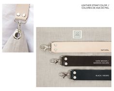 leather strap color options for keychains and purses as shown in the article