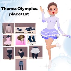 dress to impress outfit Olympics idea VIP dti Decor Dress To Impress Vip, Dti Olympics Outfits Ideas, Olympics Outfit Dress To Impress, Dress To Impress Outfits Olympics, Dti Outfits Olympics Theme, Dti Olympics Theme Non Vip, Ice Skater Dress To Impress, America Dress To Impress, Di Olympics Outfit