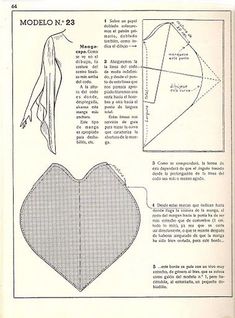 an old book with instructions on how to make a heart shaped pillow and other items