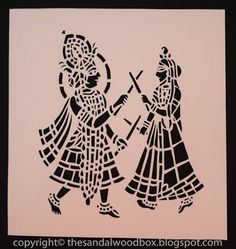 an image of two people dancing together in black and white paper cutout on pink background