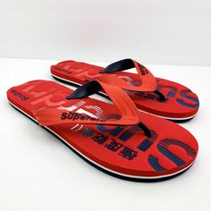 Superdry Classic Scuba Mens Size M 9/10 Red Slip On Thong Flip Flop Sandals Buy From A Seller You Can Trust! 100% Genuine Seller Usa Seller Fast Payment = Fast Shipping Item(S) Exactly As Shown In The Pictures. Please See All Pictures For Full Item Condition And Details. If The Item Is Used, Any And All Flaws Will Be Shown In The Detailed Pictures. See Our Feedback! Buy With Confidence! Usa Sellers. Fast Shipping! Check Out My Feedback! ? Fast & Professional Shipping! Questions: Please Feel Free Casual Red Non-slip Flip Flops, Red Synthetic Flip Flops For The Beach, Red Non-slip Synthetic Flip Flops, Superdry Shoes, Men Flip Flops, Superdry Mens, Mens Sandals, Embossed Logo, Print Logo