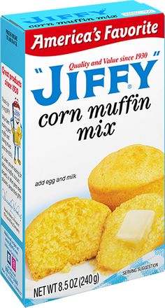 a carton of corn muffin mix on a white background with the words, america's favorite