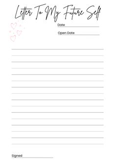 the letter to my future self is written in black ink on a white paper with hearts