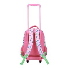 Whether they’re headed to school or Grandma's, your little Disney fan can travel in style with this Disney princesses rolling backpack. The pastel backpack has been custom designed with a big colorful graphic of Belle, Ariel, Rapunzel, Moana, Tiana, and Cinderella. Unzip the top zipper, and you’ll find a spacious compartment ideal for transporting books, clothes, lunch, and other necessities. Adjust the shoulder straps for the perfect fit, or set the backpack down to pull with the wheels and pul Pink Rectangular School Luggage, Pink Adjustable Backpack For Back To School, Adjustable Pink Backpack For Back To School, Adjustable Pink School Bag, Playful Luggage For Back To School, Playful School Luggage For Back To School, Playful Back To School Luggage, Playful Multicolor School Luggage, Pastel Backpack