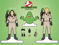 Ghostbuster Birthday, Ghostbusters Cast, Ghost Busters Birthday Party, Female Ghostbusters, Cardboard Models, Ghostbusters Birthday, Ghostbusters Birthday Party, Dolls Film, Toys Template