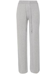 medium grey virgin wool blend knitted construction ribbed trim elasticated drawstring waistband signature Punto Luce detail to the rear ribbed cuffs Yoko London, Exclusive Fashion, Ballet Flat Shoes, Ski Wear, Drawstring Waistband, Lady Dior, Sport Pants, Top Shoes, Active Wear For Women