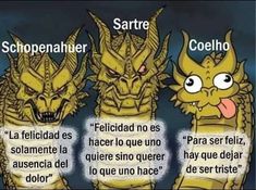 an image of three different monsters with words written in spanish and english on the front