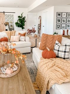 a living room filled with lots of furniture and decor on top of wooden flooring