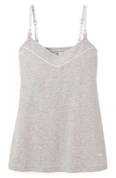 Designed to adapt to your changing shape, this heathery pima-cotton tank features a convenient clip-down nursing clip that will make feedings a breeze later on. V-neck Adjustable straps with one-hand nursing clips 100% pima cotton Machine wash, dry flat Made in Peru Summer Cotton Tops Bump Friendly, Casual Sleeveless Nursing Friendly Tops, Cotton Tank Top With Adjustable Straps For Layering, Nursing Friendly Sleeveless Tops For Summer, Summer Spaghetti Strap Tops, Nursing Friendly Cotton Tops, Cami Tanks, Pima Cotton, Peru