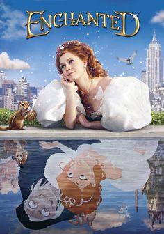 the poster for disney's animated movie, enchanted with an image of a woman