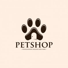 the logo for a pet shop with an image of a dog's paw on it