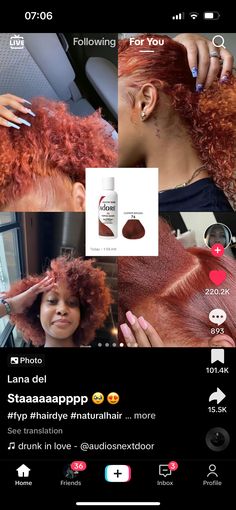 Wax Dye On Natural Hair, French Cognac Hair Color, Adore Ginger Hair Color, 350 Hair Color, Ginger Hair Dye Black Women, Adore Hair Dye Black Women, Colors To Dye Your Hair Black Women, Ginger Hair Dye, Natural Hair Color Dye