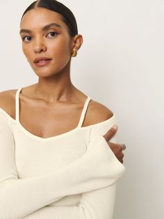 It's getting cold-ish. Shop the Romey Regenerative Merino Ribbed Sweater, a sustainable sweater from Reformation. Sustainable Sweater, Time Clothes, Vintage Inspired Jewelry, The Switch, New Tops, Ribbed Sweater, Holiday Collection, Knitwear Women, Holiday Dresses