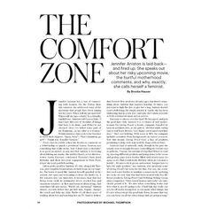 the front page of an article about comfort zone