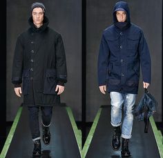 G-Star RAW Amsterdam 2015-2016 Fall Autumn Winter Mens Runway Catwalk Looks - Vintage Grunge Destroyed Denim Jeans Military Utility Cargo Pockets Outerwear Parka Coat Varsity Baseball Jacket Hoodie Boots Cargo Pockets Moto Motorcycle Biker Leather Emblems Patches Knee Panels Coated Suspenders Knit Scarf Plaid Blazer Vest Waistcoat Shirt Ribbed Sweater Jumper Beanie Knit Cap Mens Runway, Mens Fashion Suits Casual, 2016 Fall, Sweater Vests, Short Men Fashion, Mens Fashion Smart, Baseball Varsity Jacket, Vest Waistcoat, Destroyed Denim