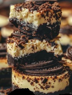 oreo cookie sandwiches stacked on top of each other