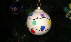 a christmas ornament hanging from a tree