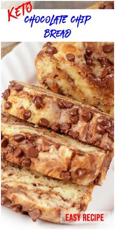 Chocolate chip loaf bread recipe that is gluten free for low carb ketogenic diet Keto Fathead Dough, Chocolate Chip Loaf, Fathead Dough Recipe, Keto Pie, Keto Banana Bread, Fathead Dough, Peanut Butter Bread, Diet Cookies, Keto Treats