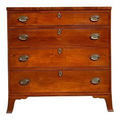 an old wooden chest of drawers with metal pulls and knobs on the bottom drawer