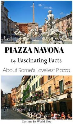 the front cover of plaza navona, featuring statues and buildings