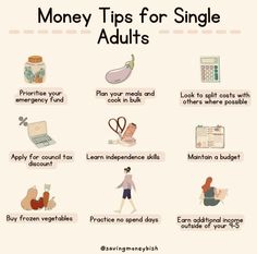 an image of money tips for single adults