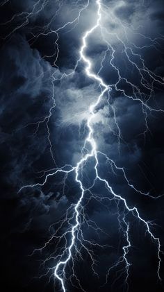 a lightning storm is seen in the sky