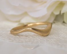 This is a Unique Wedding Band, Gold Wedding Band, Women Wedding Band, Boho Wedding Band, Gold Wave Ring, a beautiful Curved Wedding Band, Modern Wedding Ring. A beautifully handmade gold ring, designed to be timeless and worn forever. This gold ring is uniquely asymmetrical, which makes it look different from every angle you look at. Each ring is made with a matte finish to a modern style. M O D E R N ∙ G O L D ∙ R I N G F E A T U R E S: * Material: 14K white / yellow / rose gold 18K white / yel Gold Heirloom Bridal Set For Wedding, Gold Wedding Rings, Round Band, Heirloom Yellow Gold Bridal Sets For Wedding, Yellow Gold Wedding Jewelry, Boho Wedding Band, Boho Wedding Bands, Modern Wedding Ring, Textured Wedding Band, Wedding Band Gold