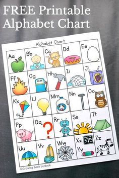 the free printable alphabet chart for kids