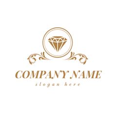 a diamond logo with the name company name