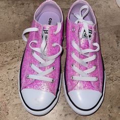 Brand New. Purple Glitter Color. Some Scrapes On The Shoe When Bought See Pictures. Pink Sneakers With Glitter Print For Spring, Pink Glitter Print Lace-up Sneakers, Pink Glitter Sneakers For Spring, Pink Glitter Accent Sneakers For Spring, Trendy Pink Sneakers With Glitter Print, Pink Glitter Sneakers With Round Toe, Pink Low-top Sneakers With Glitter Print, Pink Glitter Round Toe Sneakers, Trendy Pink Glitter Sneakers