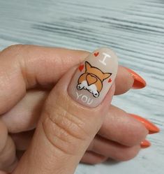 14 Ideas for Corgi Manicure Design Corgi Nails Design, Corgi Nail Art, Corgi Nails, Puppy Nails Designs, Cute Animal Nails, Chien Shih Tzu, Western Nails