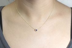 ◈ Please check our shop ---> https://etsy.me/3gRYuhE 14k Sliding Sapphire Diamond Necklace / 14k Natural Blue Sapphire Necklace / Tiny Diamond Pendant / September Birthstone Necklace / Tiny Necklace ◈ 6.8mm Siliding Pendant Details ◈ --- Handmade in United States --- Made to Order --- Metal: Solid 14K Gold ( White Gold, Rose Gold, Yellow Gold ) --- Center stone: Natural Sapphire 3.2 mm (0.15ct) --- Pendant Size: 6.8mm --- 100% Real Natural Diamond --- Non-Conflict Diamonds --- Diamond Shape: Rou Blue Bezel Setting Fine Jewelry, Blue 14k Gold Round Pendant Jewelry, Blue Fine Jewelry With Bezel Setting, Blue 14k Gold Necklace For Anniversary, Blue 14k Gold Necklaces For Anniversary, Fine Jewelry 14k Gold Blue Birthstone Necklace, Blue Birthstone Necklace In 14k Gold, 14k Gold Round Sapphire Necklace, 14k Gold Sapphire Necklace