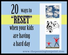 there is a poster with the words, 20 ways to rest when your kids are having a hard day