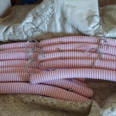 12 Victoria Secrets Secrets Hangers, All In Excellent Condition Can Be Sold Separately $10 Ea. Lace Bunny Ears, Barbie Malibu, Victoria Secret Backpack, Red Plaid Scarf, Pink Umbrella, Beaded Scarf, Victoria Secret Outfits, Victoria Secret Makeup, Pilates Princess