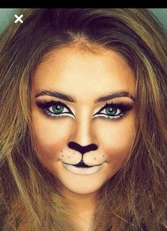 Plus Size Lion Costume, Lion Make Up Women, Nala Face Paint, Easy Lion Costume For Women, Lion Outfit Women, Women Lion Costume, Bear Make Up Halloween, Lion Makeup Women Easy