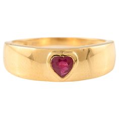 Dainty Heart Cut Ruby Mens Ring, Signet Ring for Her in 18K Gold featuring natural ruby of 0.25 carats. The gorgeous handcrafted ring goes with every style, every occasion or any outfit. Ruby improves mental strength. Designed with heart cut ruby bezel set in center, in a dome ring of solid gold in center that makes it a perfect fit to wear it on your occasion or style it with any of your basic outfit to give it a glam. This is a perfect July Birthstone Jewelry also perfect Handmade Jewelry, Bri Ruby Mens Ring, Ruby Heart, Bff Gift, Mother Daughter Gifts, July Birthstone Jewelry, Gold Gemstone Ring, Contemporary Ring, Dome Ring, Mental Strength