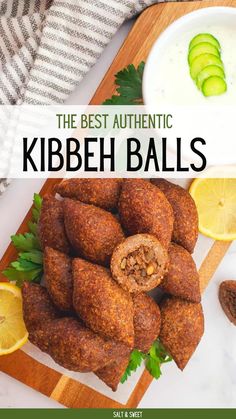 Lebanese Kibbeh Balls- also known as kibbi, kebbeh, kubeh or kubba, is made with a combination of very lean ground beef, fine bulgur wheat, pureed onions, a mix of Middle Eastern spices and basil. Kibbeh is then formed into a ball and stuffed with a mixture of spiced beef and toasted pine nuts; sealed and then fried or baked. How To Make Kibbeh, Baked Kibbeh Recipe Lebanese, Kibe Recipe, Authentic Lebanese Recipes, Kibbeh Recipes, Kibeh Lebanese, Kibbe Recipe, Lebanese Kibbeh Recipe, Fried Kibbeh Recipe