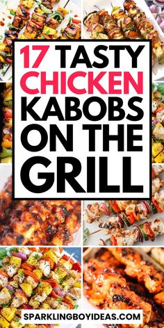 Chicken kabobs on the grill are perfect for summer. Discover delicious grilled chicken kabobs with various marinades like lemon herb, garlic, and teriyaki. Try easy chicken kabobs with vegetables, or make healthy chicken kabobs. Enjoy BBQ chicken kabobs or chicken skewers with pineapple for a tropical flavor. Try  Mediterranean chicken kabobs and spicy chicken kabobs for a kick. These chicken kabob ideas will impress everyone. Find the best chicken kabob recipes for your next grilling session. Best Chicken Kabobs, Easy Chicken Kabobs, Chicken Kabobs On The Grill, Kabobs On The Grill, Kabob Marinade, Chicken Kabob Recipes, Grilled Chicken Kabobs, Kabob Recipes, Chicken Kabobs