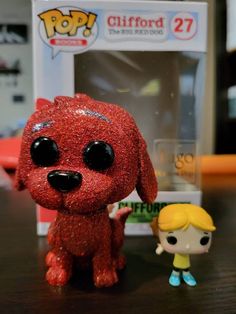 Listing is for a custom modified Clifford the Big Red Dog and Emily Funko Pop with glitter Note: Box has some yellow marks on the front (see pictures] Clifford The Big Red Dog, Emily Elizabeth, Kids Book Series, Dog Doll, American Children, Dog Books, Red Dog, Note Box, Funko Pop