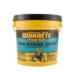 a bucket of non - shrink grout sits on a white background with the words quikrite paste