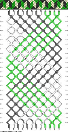 an image of a knitted pattern with green and black squares on it, in the middle