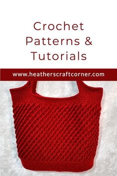 a crochet bag with the words crochet patterns and tutors on it