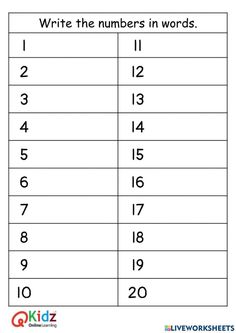 worksheet with numbers to 10 for kids