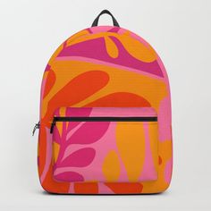 Buy Nature's Disco - Trippy 1970s Flower Design Backpack by Modern Tropical. Worldwide shipping available at Society6.com. Just one of millions of high quality products available. Design Backpack, Designer Backpacks, Flower Design, Flower Designs, Pink And Orange, 1970s