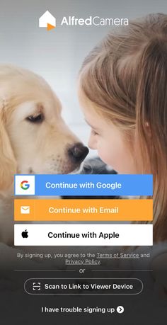 a girl and her dog looking at each other on the screen with an email message