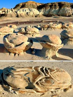 large rocks in the middle of a desert